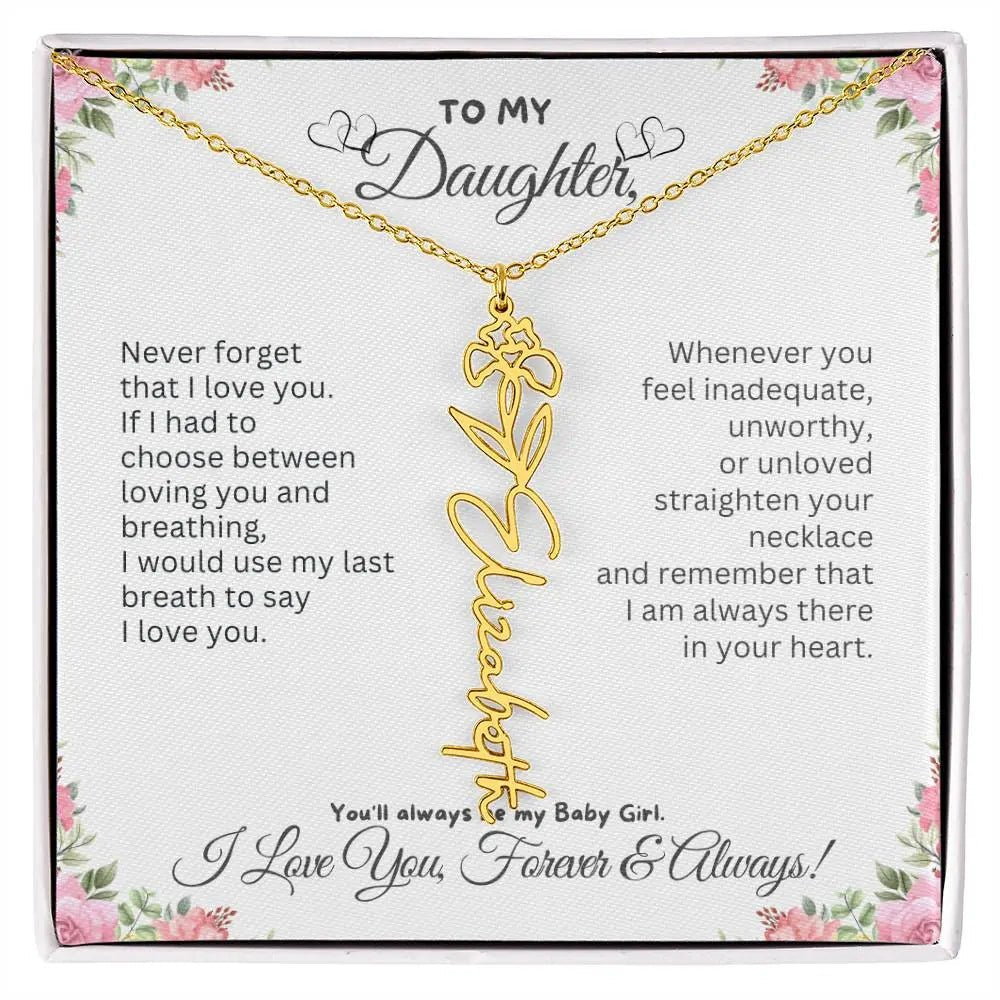 To My Daughter I Birthday Gift I Christmas Present I Birth Necklace I Name Necklace - Ever Trendy Essentials