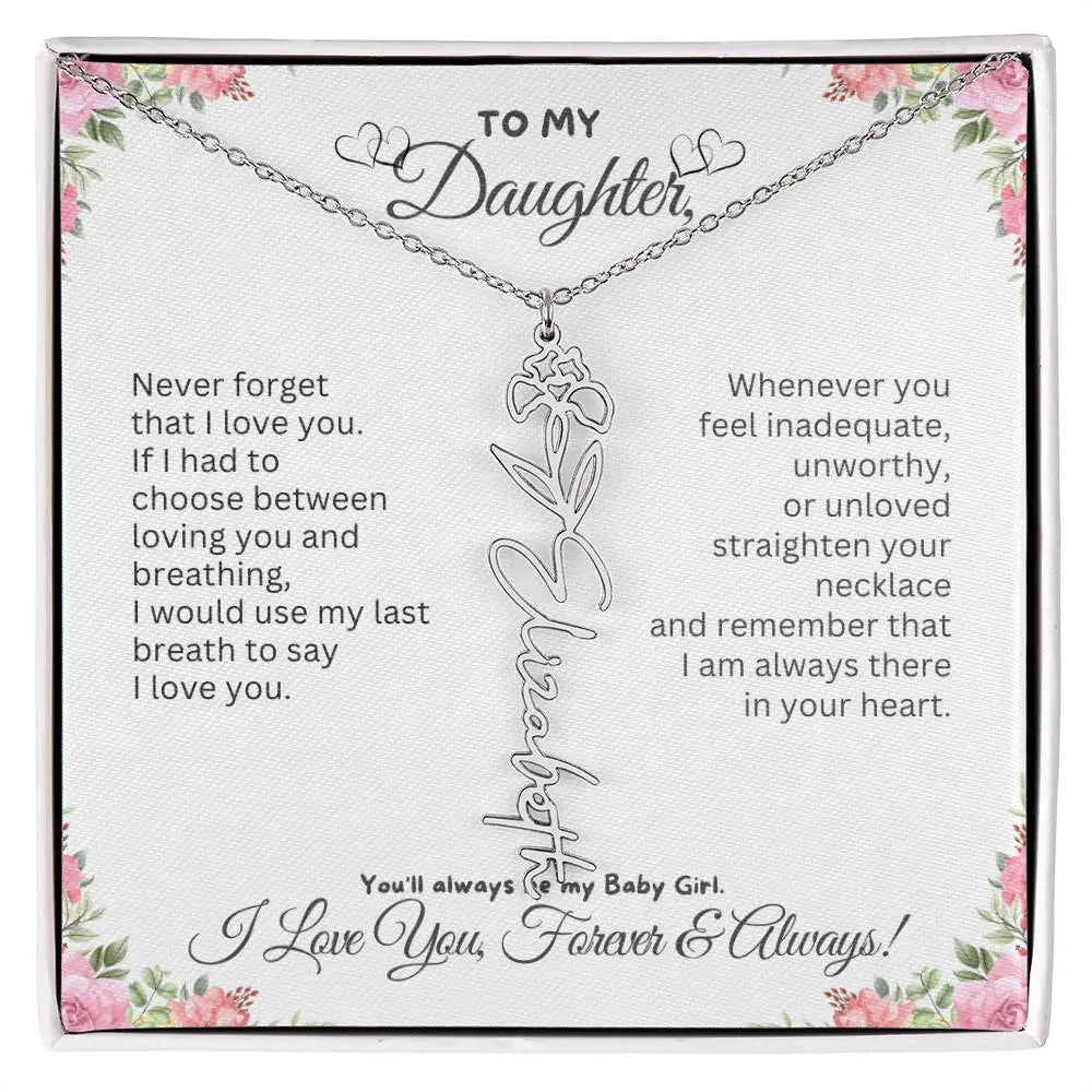 To My Daughter I Birthday Gift I Christmas Present I Birth Necklace I Name Necklace - Ever Trendy Essentials