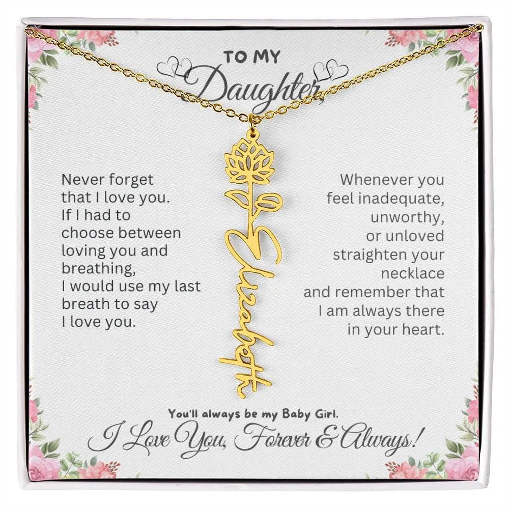 To My Daughter I Birthday Gift I Christmas Present I Birth Necklace I Name Necklace - Ever Trendy Essentials