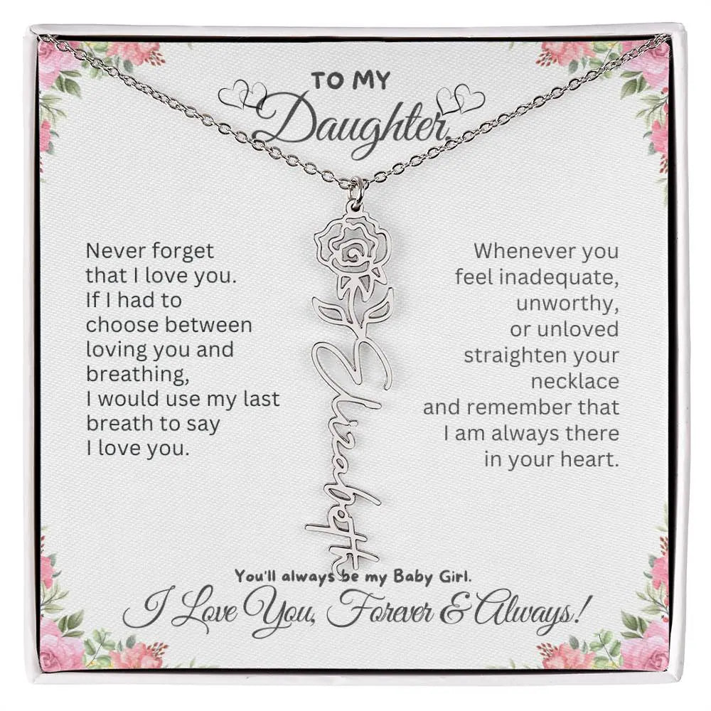 To My Daughter I Birthday Gift I Christmas Present I Birth Necklace I Name Necklace - Ever Trendy Essentials