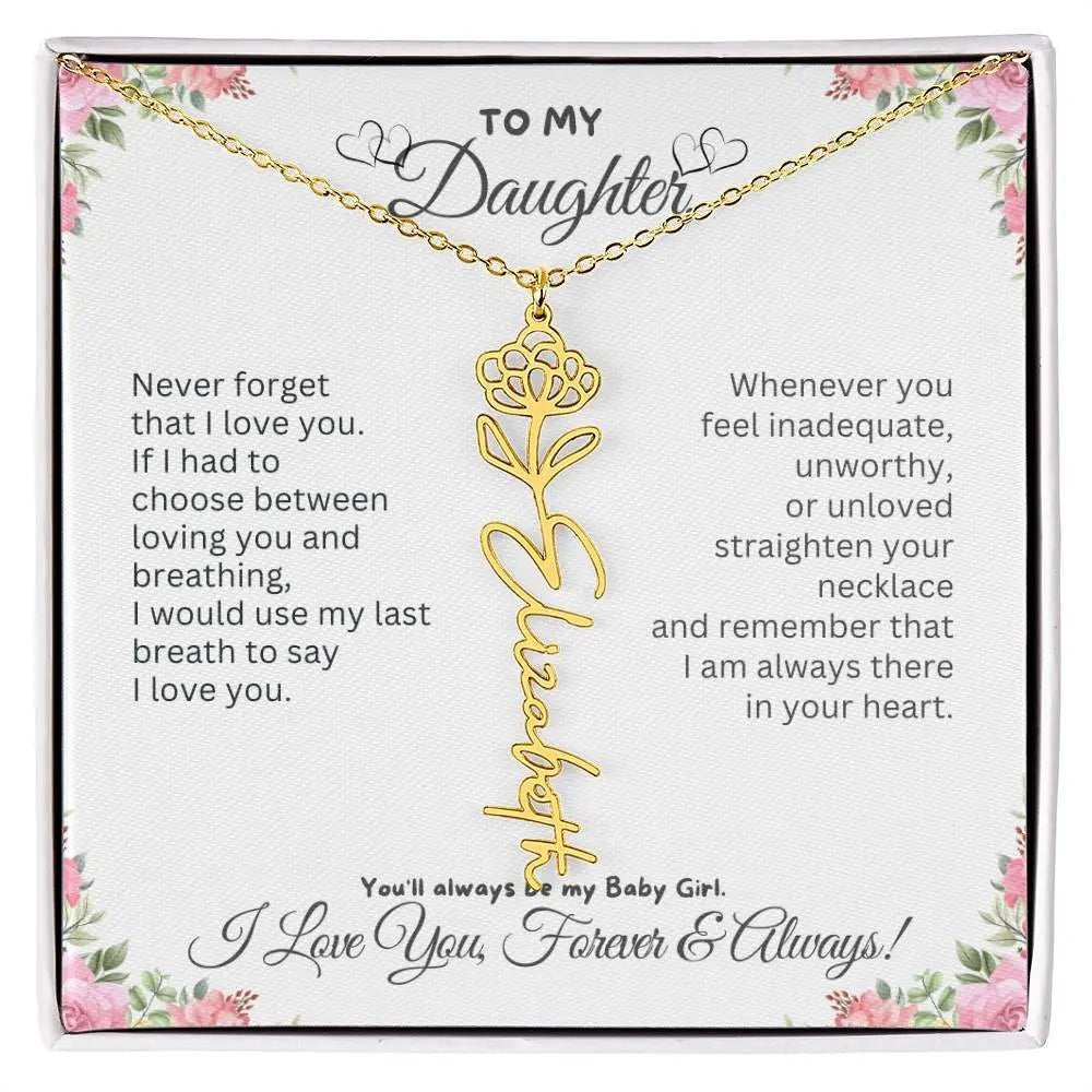 To My Daughter I Birthday Gift I Christmas Present I Birth Necklace I Name Necklace - Ever Trendy Essentials