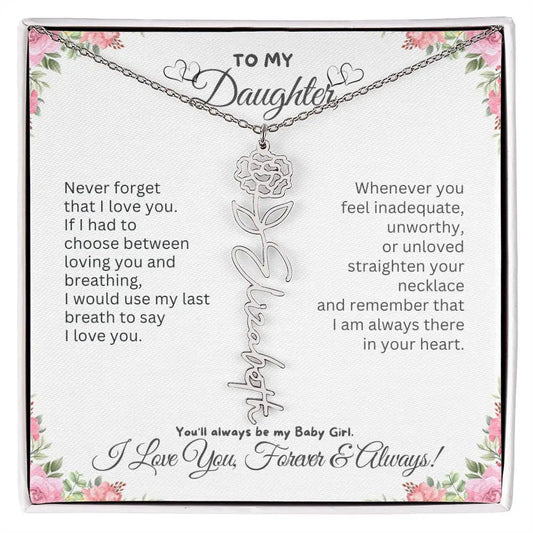 To My Daughter I Birthday Gift I Christmas Present I Birth Necklace I Name Necklace - Ever Trendy Essentials