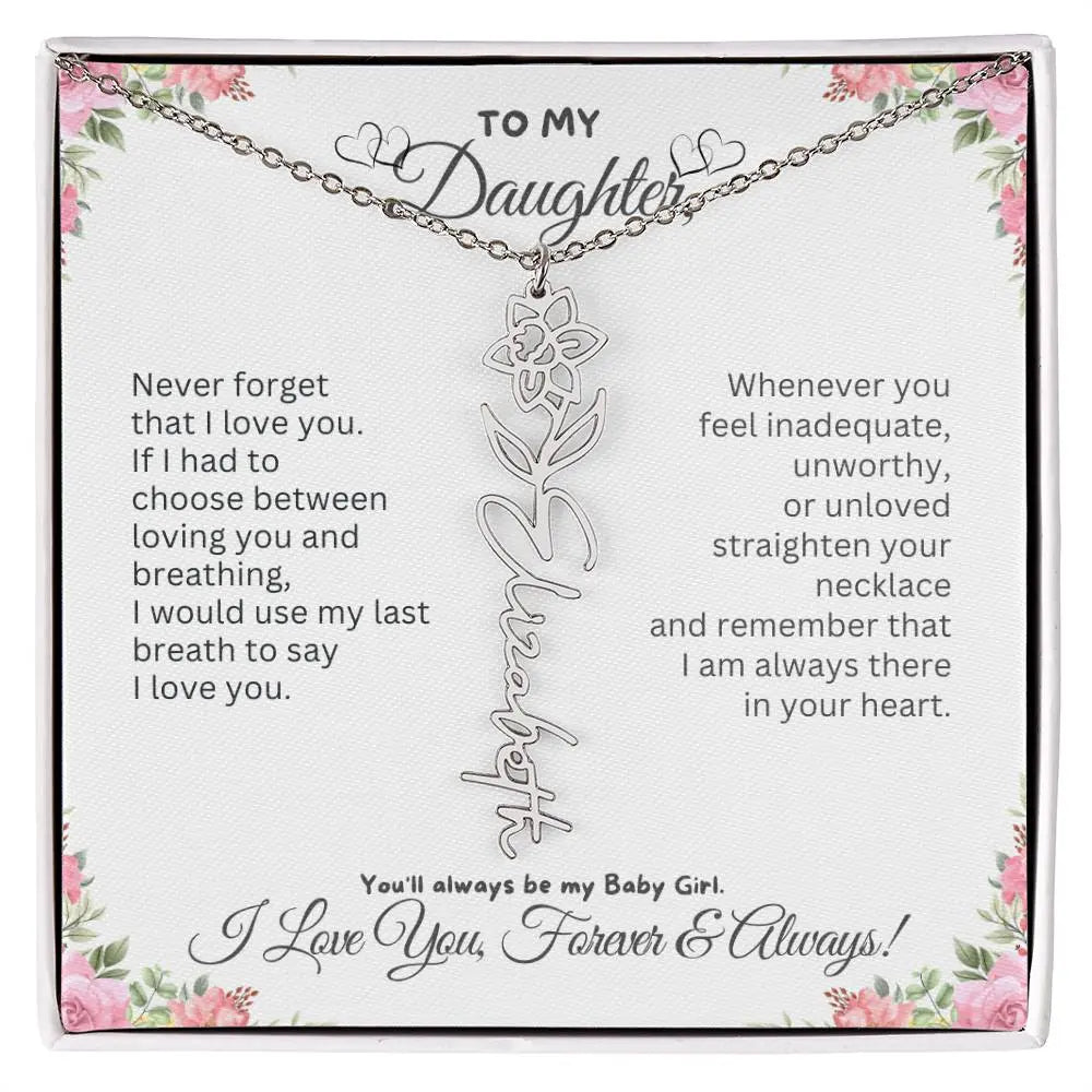 To My Daughter I Birthday Gift I Christmas Present I Birth Necklace I Name Necklace - Ever Trendy Essentials