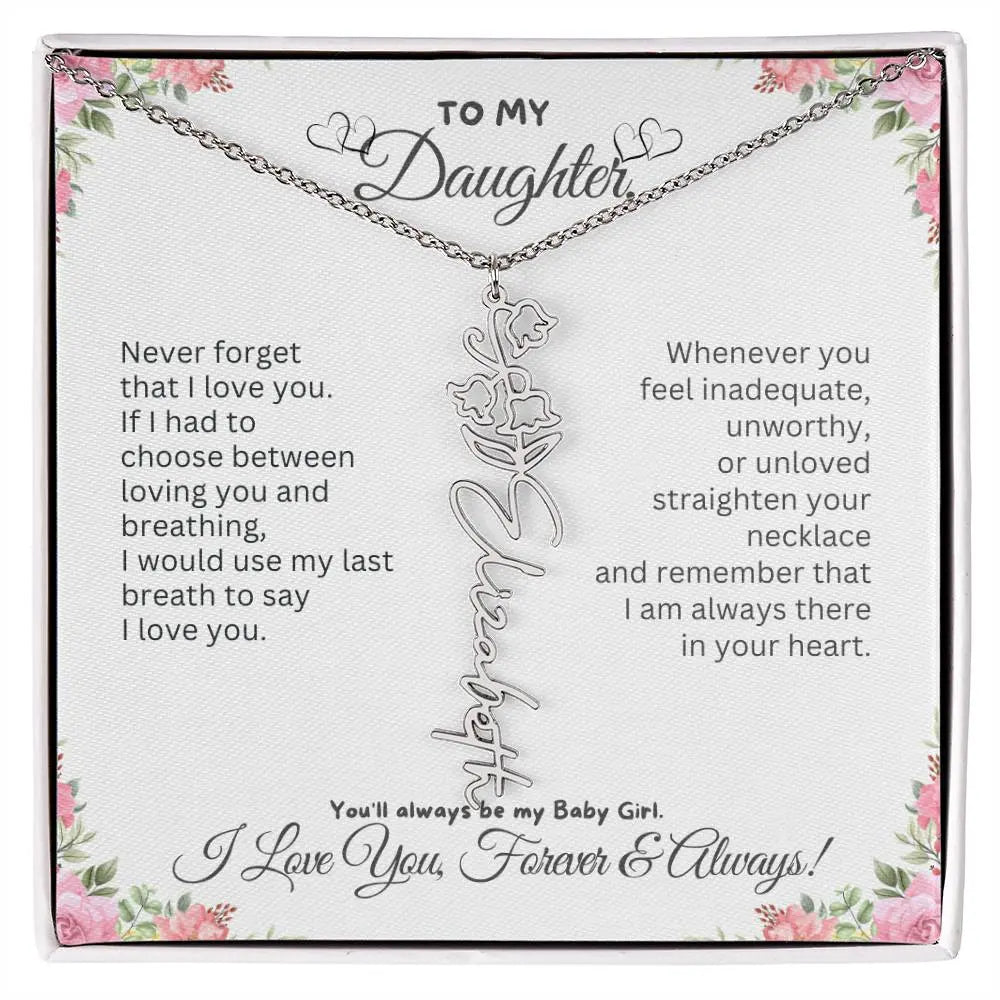 To My Daughter I Birthday Gift I Christmas Present I Birth Necklace I Name Necklace - Ever Trendy Essentials