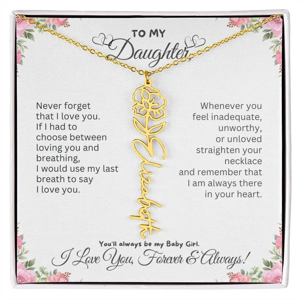 To My Daughter I Birthday Gift I Christmas Present I Birth Necklace I Name Necklace - Ever Trendy Essentials