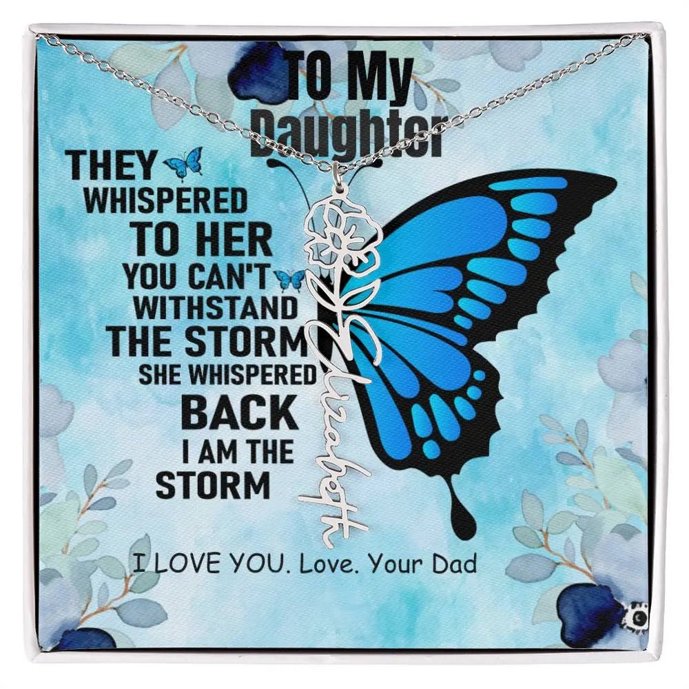 To My Daughter | I Love You - Birth Necklace I Necklace From Dad to Daughter - Ever Trendy Essentials