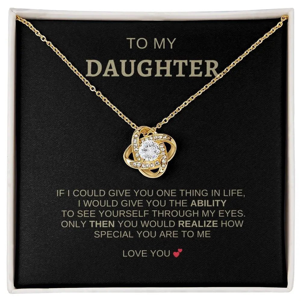 To My Daughter | I Love You - Love Knot Necklace - Ever Trendy Essentials