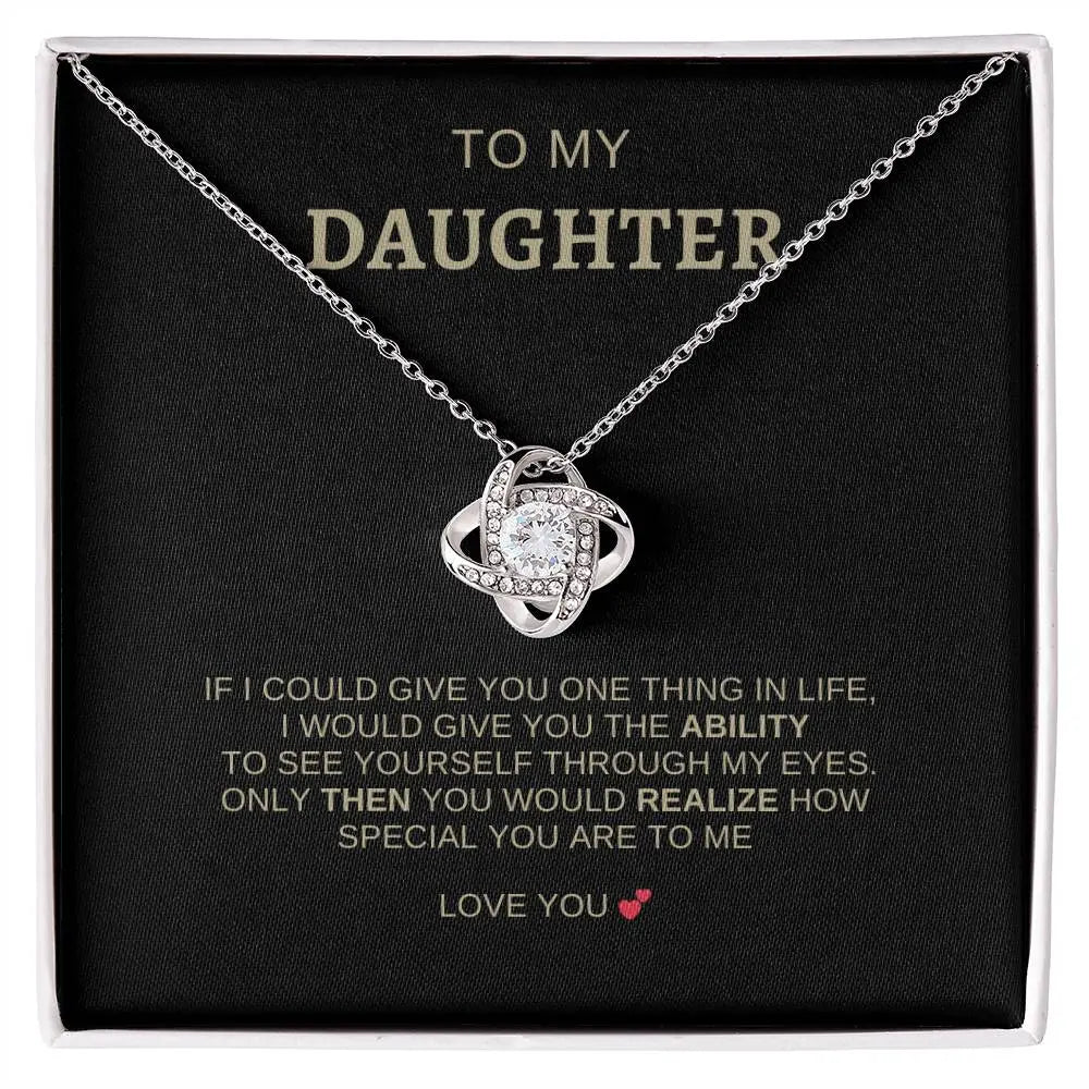 To My Daughter | I Love You - Love Knot Necklace - Ever Trendy Essentials