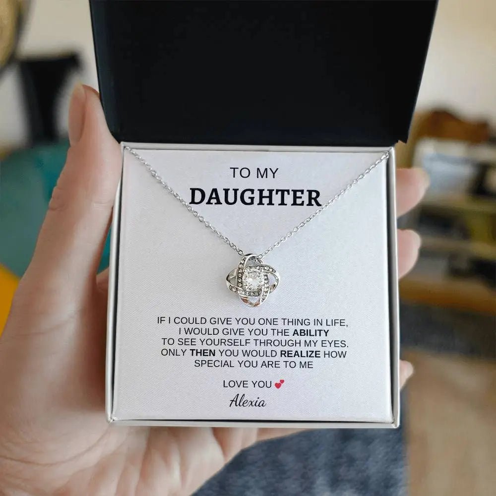 I Love You" Daughter Love Knot Necklace - Ever Trendy Essentials