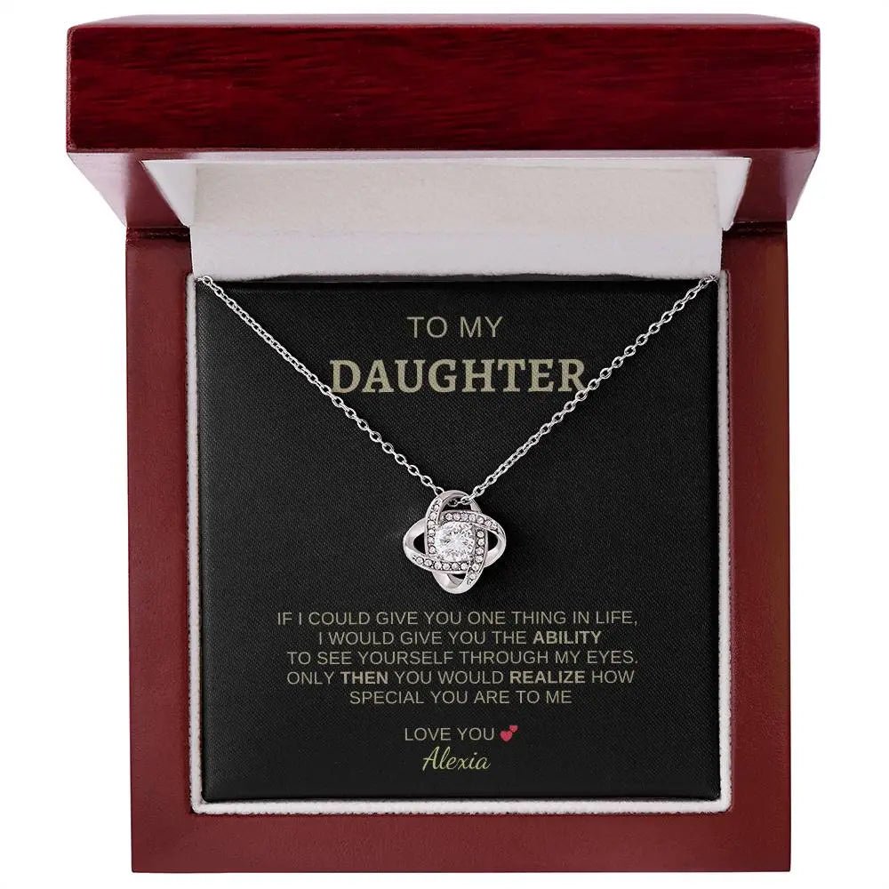 To My Daughter | I Love You - Love Knot Necklace - Ever Trendy Essentials