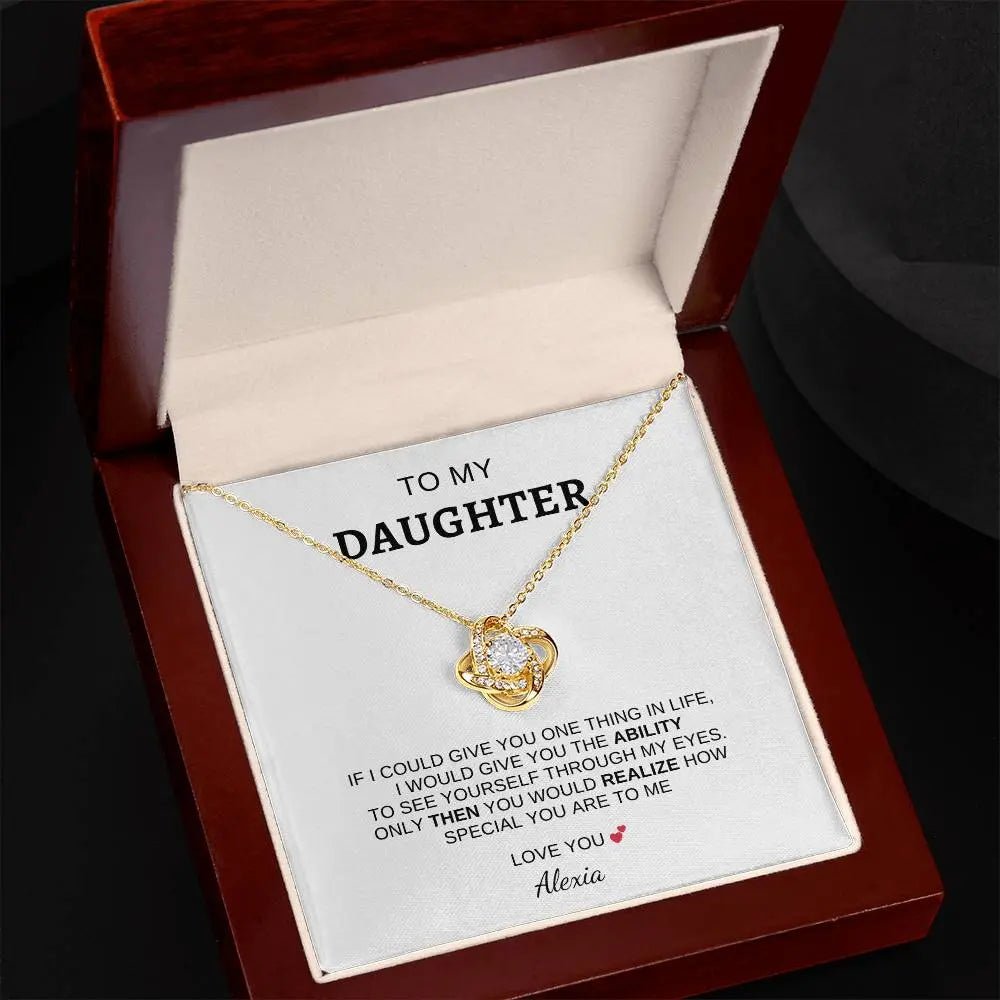 I Love You" Daughter Love Knot Necklace - Ever Trendy Essentials