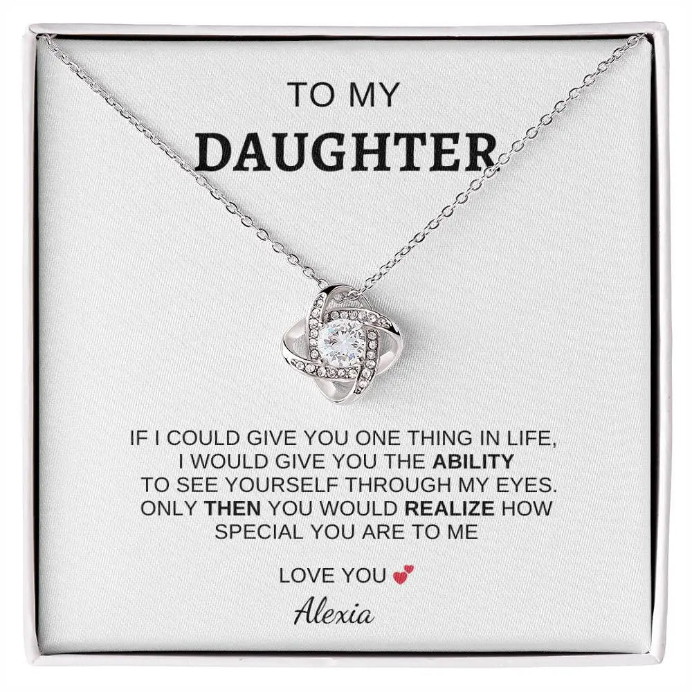 I Love You" Daughter Love Knot Necklace - Ever Trendy Essentials