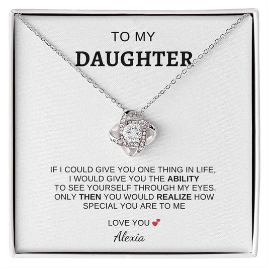 I Love You" Daughter Love Knot Necklace - Ever Trendy Essentials
