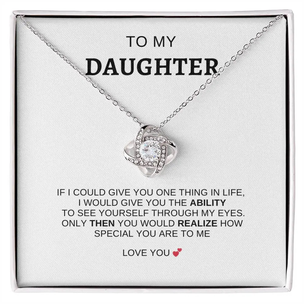 To My Daughter | I Love You - Love Knot Necklace - Ever Trendy Essentials