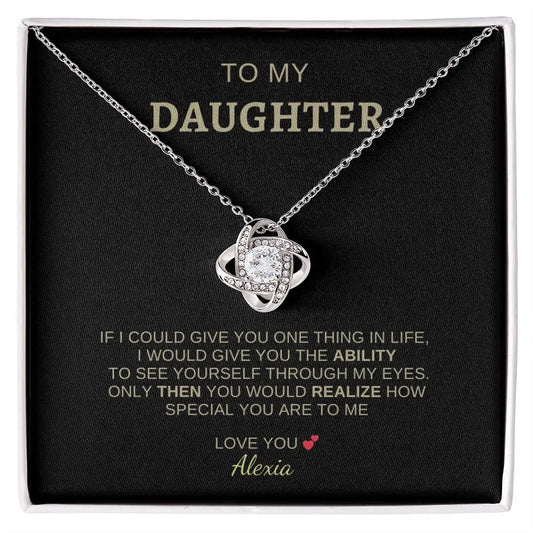 To My Daughter | I Love You - Love Knot Necklace - Ever Trendy Essentials
