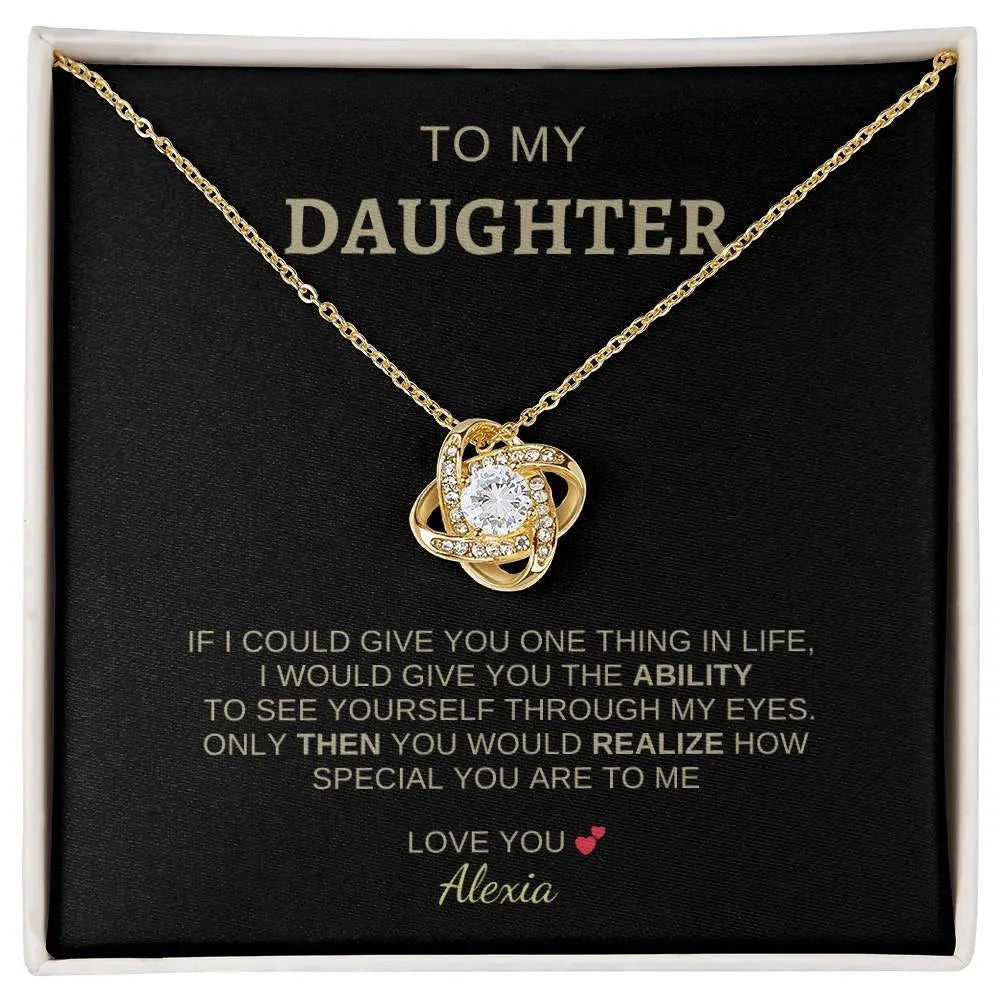 To My Daughter | I Love You - Love Knot Necklace - Ever Trendy Essentials