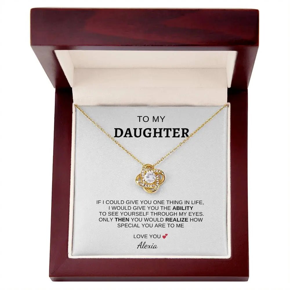 I Love You" Daughter Love Knot Necklace - Ever Trendy Essentials