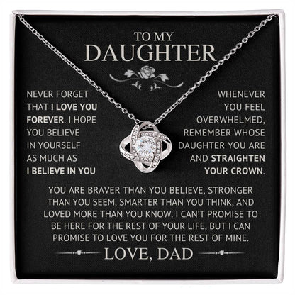 To My Daughter - Love Dad I Love Knot Necklace - Ever Trendy Essentials