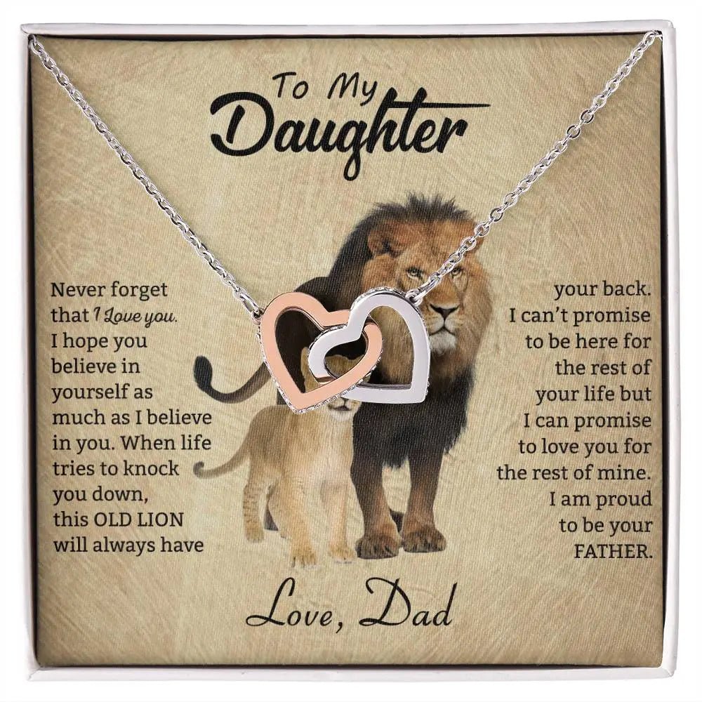 To My Daughter Necklace from Dad - Never forget that I love You, Lion Necklace - Ever Trendy Essentials