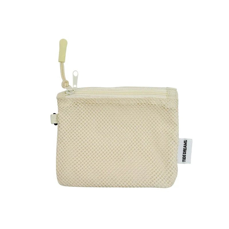 Travel Makeup Storage Bags | New Mesh Coin Purse & Simple Portable Mini Bag (Multi - purpose Square Bag Double - layer Zipper Card Holder) - Ever Trendy Essentials