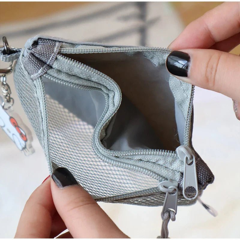 Travel Makeup Storage Bags | New Mesh Coin Purse & Simple Portable Mini Bag (Multi - purpose Square Bag Double - layer Zipper Card Holder) - Ever Trendy Essentials