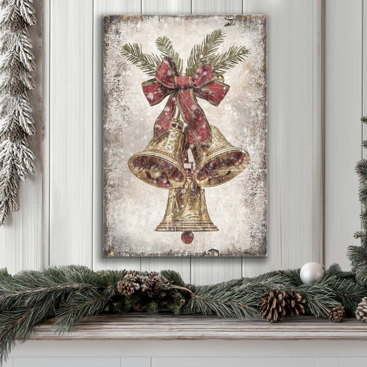 Vintage Christmas Bells Wall Art - Holiday Home Decor Canvas Print 2025 - Ever Trendy Essentials