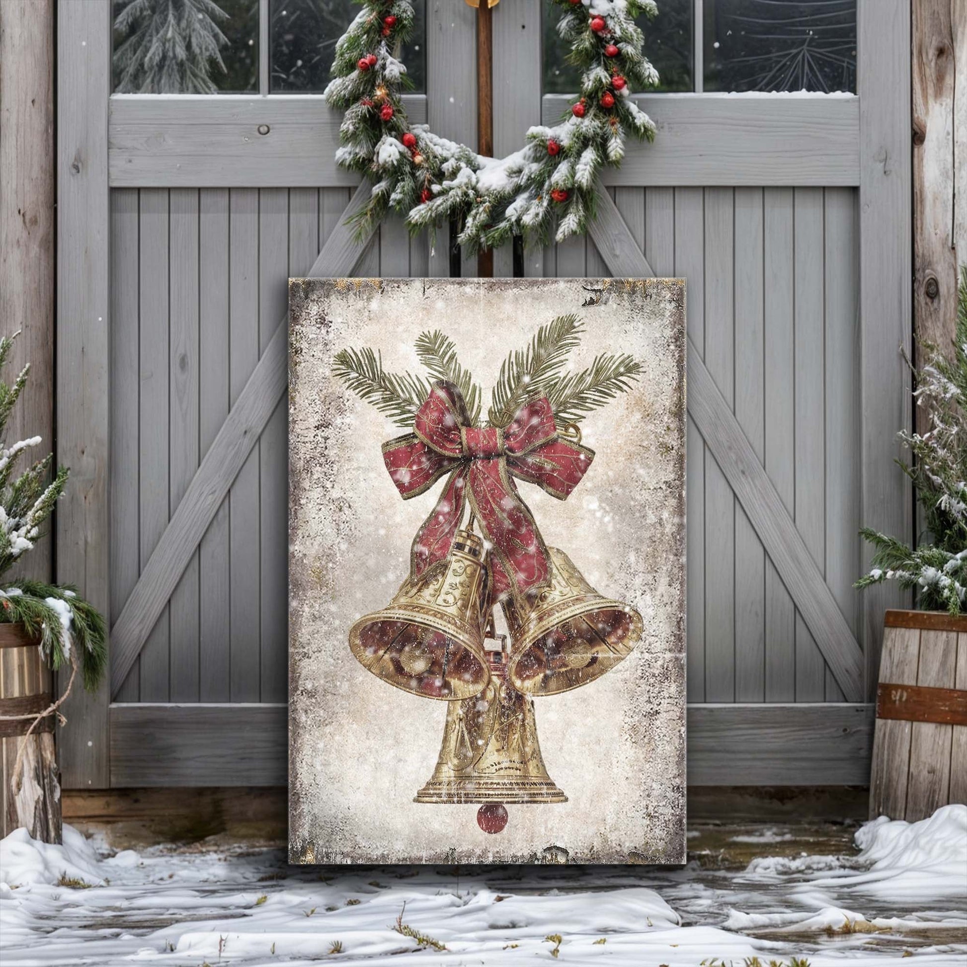 Vintage Christmas Bells Wall Art - Holiday Home Decor Canvas Print 2025 - Ever Trendy Essentials