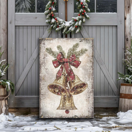 Vintage Christmas Bells Wall Art - Holiday Home Decor Canvas Print 2025 - Ever Trendy Essentials
