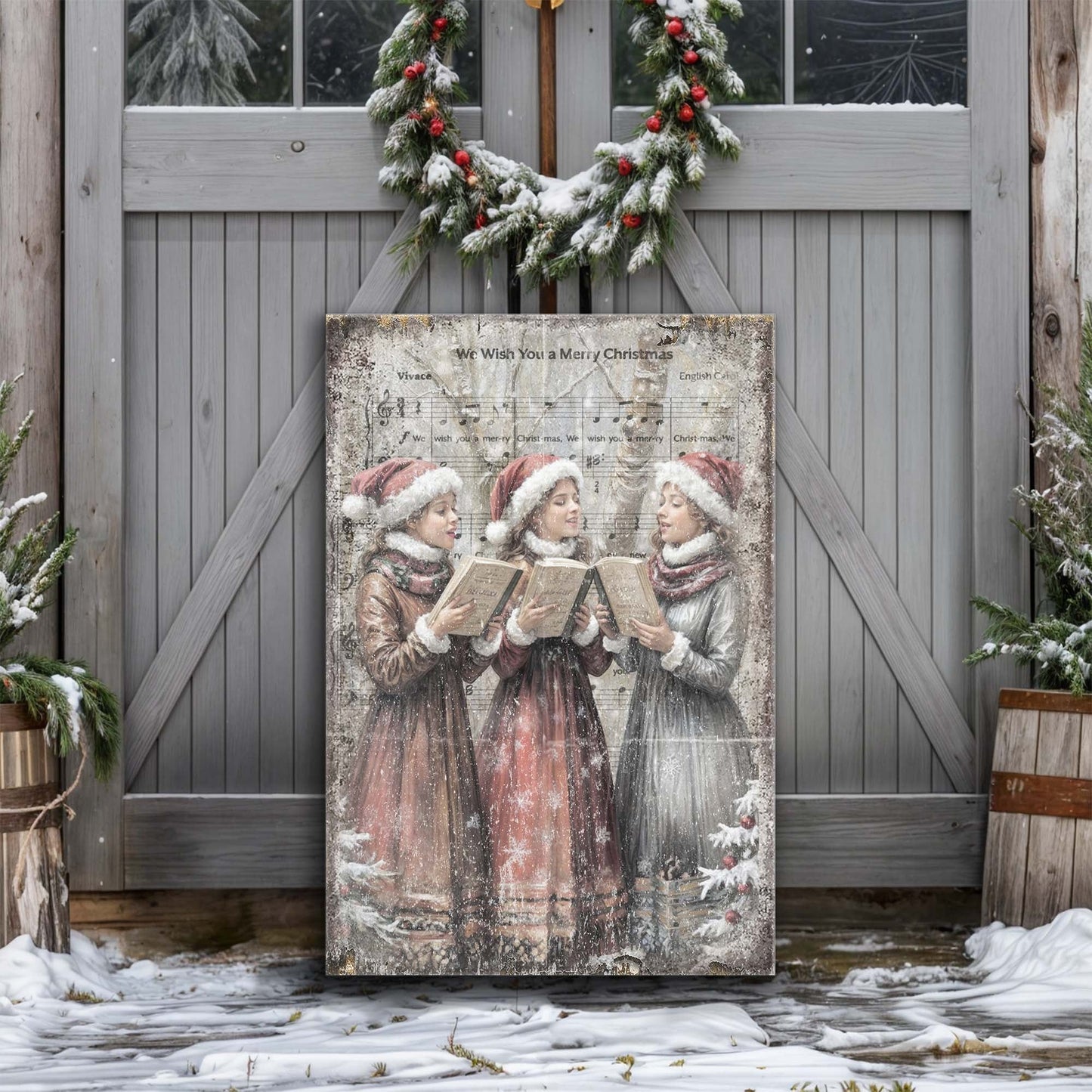 Vintage Christmas Carolers Wall Art - Holiday Home Decor Canvas Print 2025 - Ever Trendy Essentials