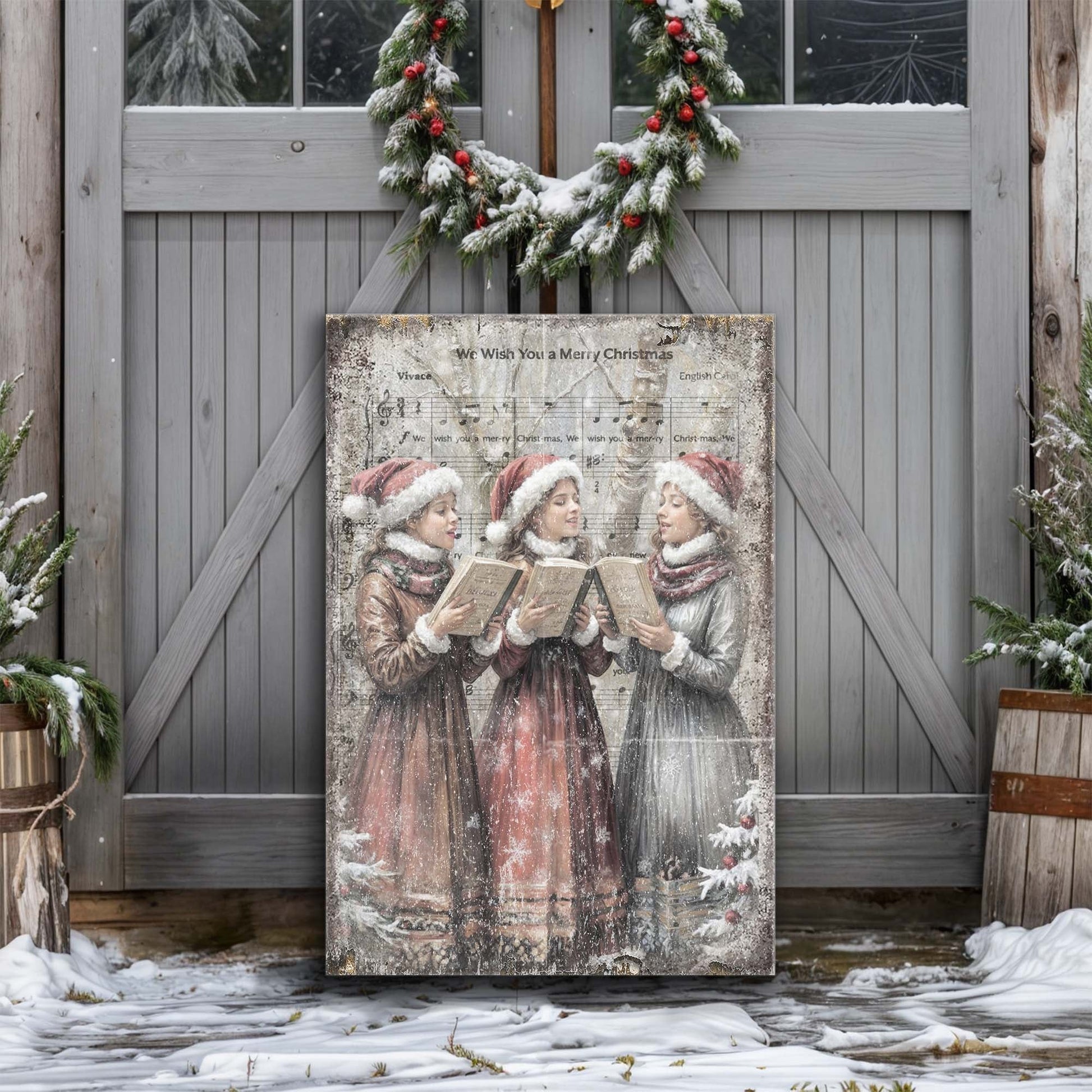 Vintage Christmas Carolers Wall Art - Holiday Home Decor Canvas Print 2025 - Ever Trendy Essentials