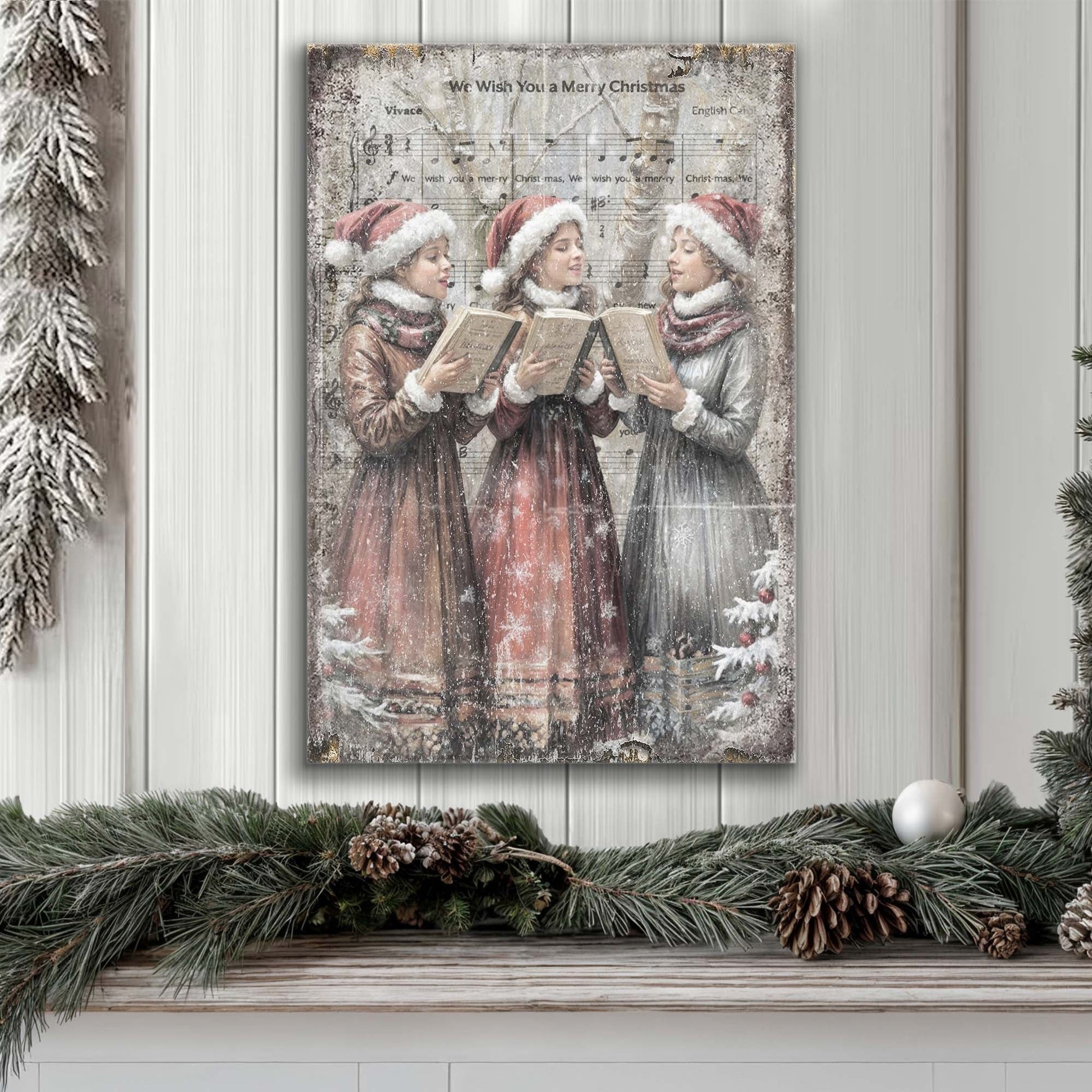 Vintage Christmas Carolers Wall Art - Holiday Home Decor Canvas Print 2025 - Ever Trendy Essentials