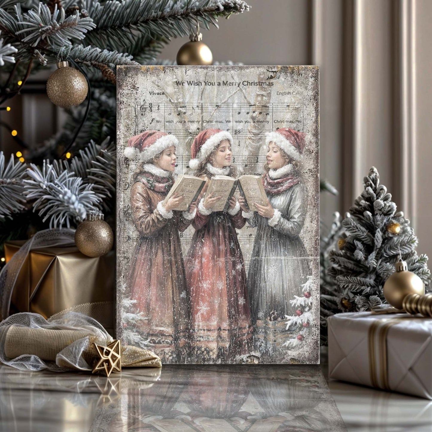 Vintage Christmas Carolers Wall Art - Holiday Home Decor Canvas Print 2025 - Ever Trendy Essentials