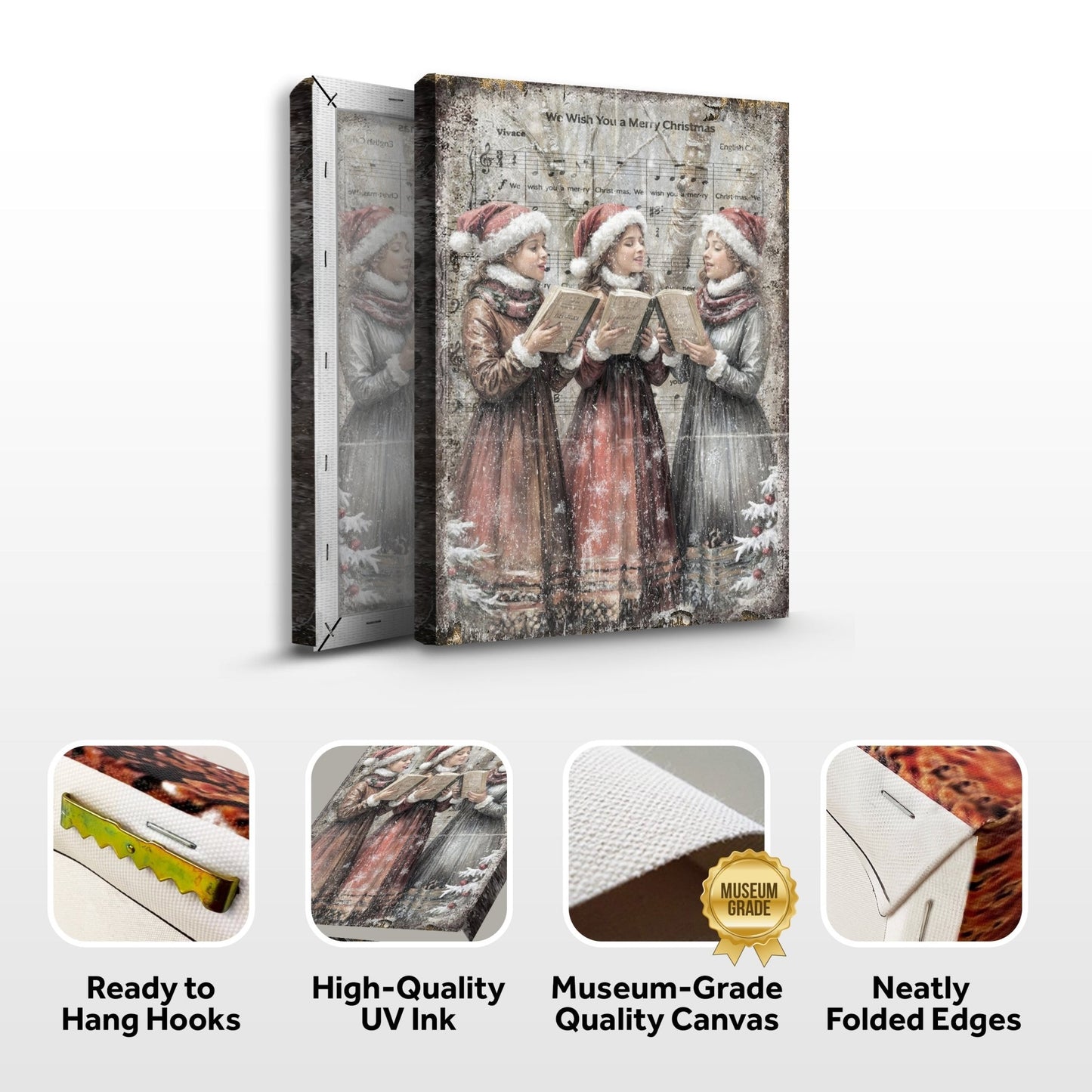 Vintage Christmas Carolers Wall Art - Holiday Home Decor Canvas Print 2025 - Ever Trendy Essentials