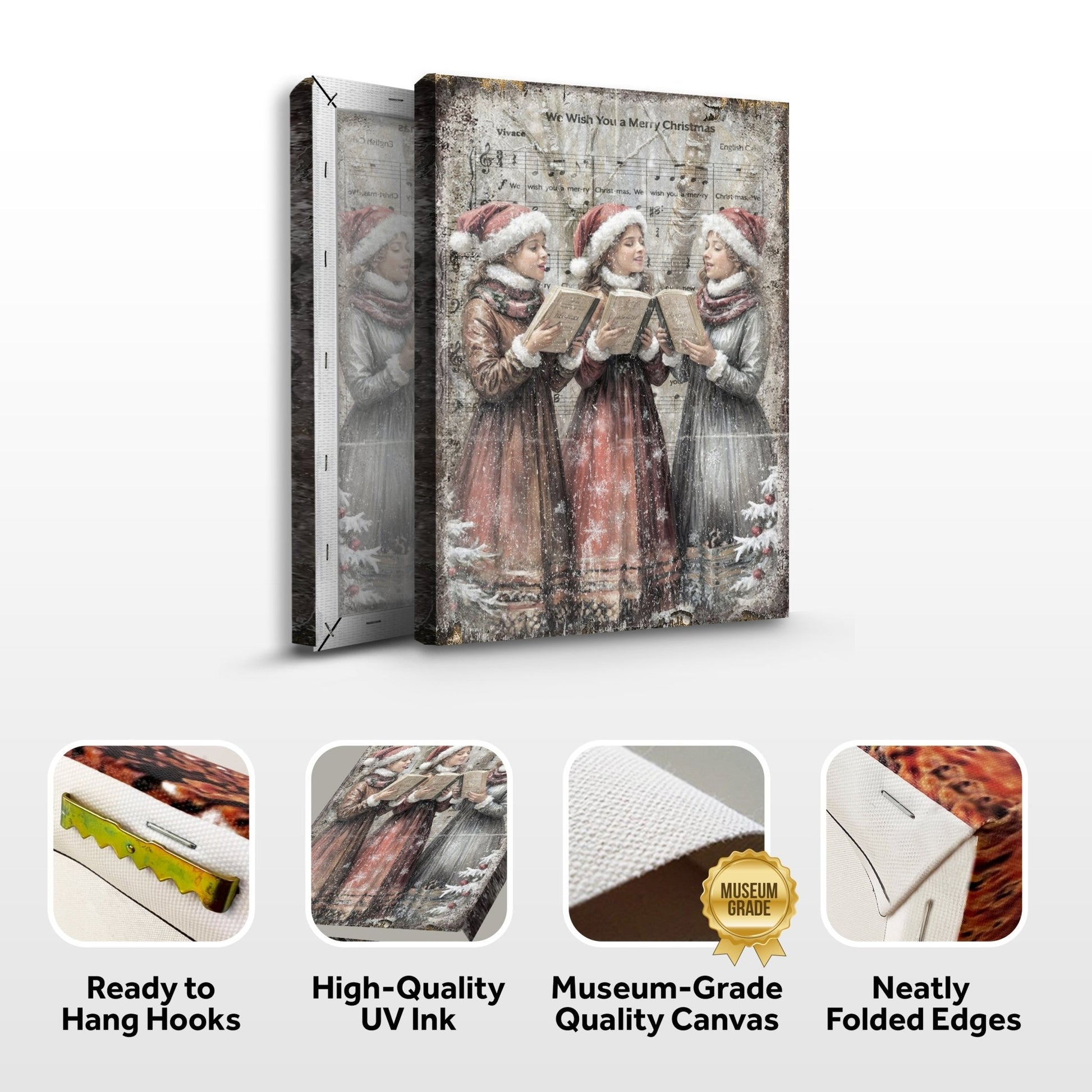Vintage Christmas Carolers Wall Art - Holiday Home Decor Canvas Print 2025 - Ever Trendy Essentials