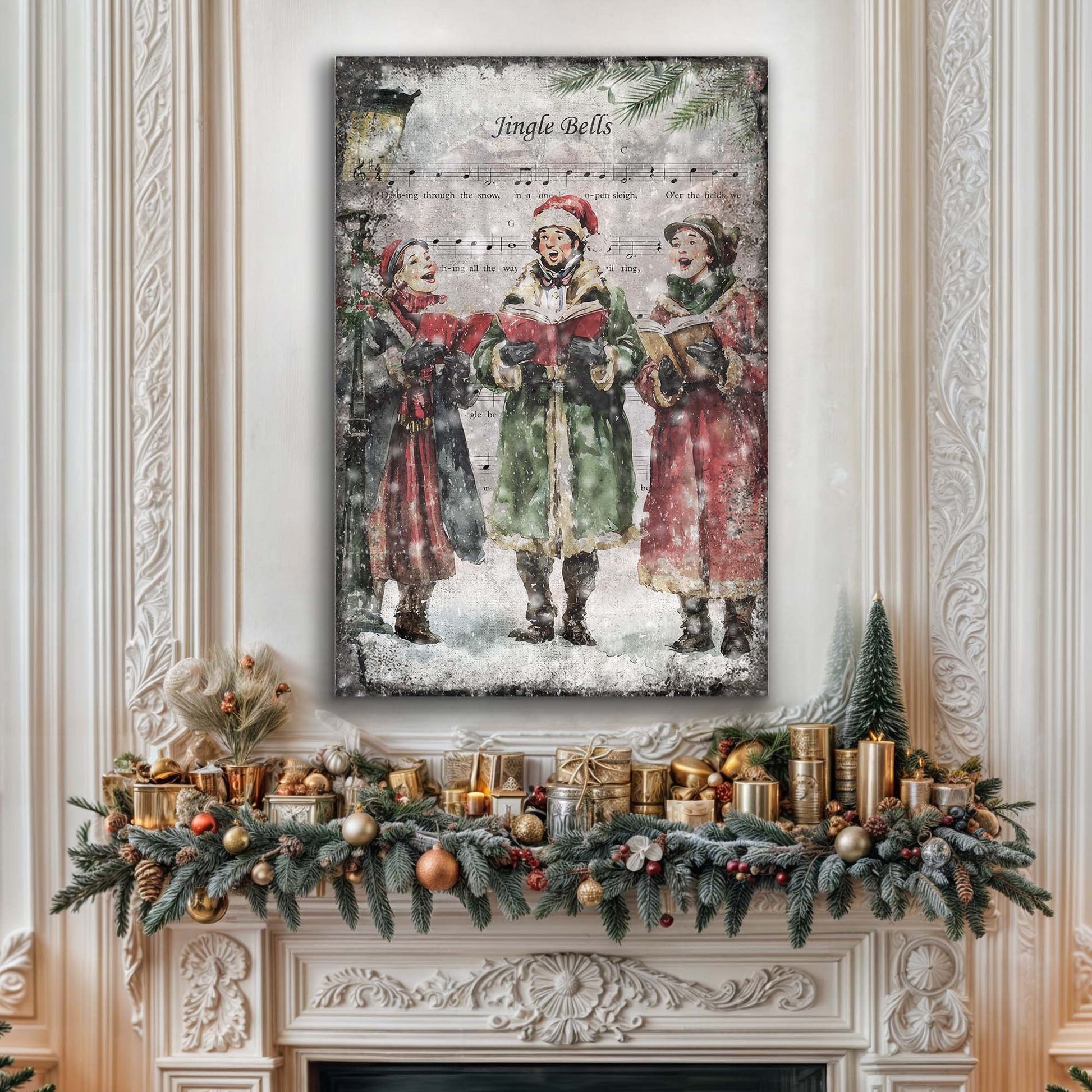 Vintage Christmas Carolers Wall Art II - Holiday Home Decor Canvas Print 2025 - Ever Trendy Essentials