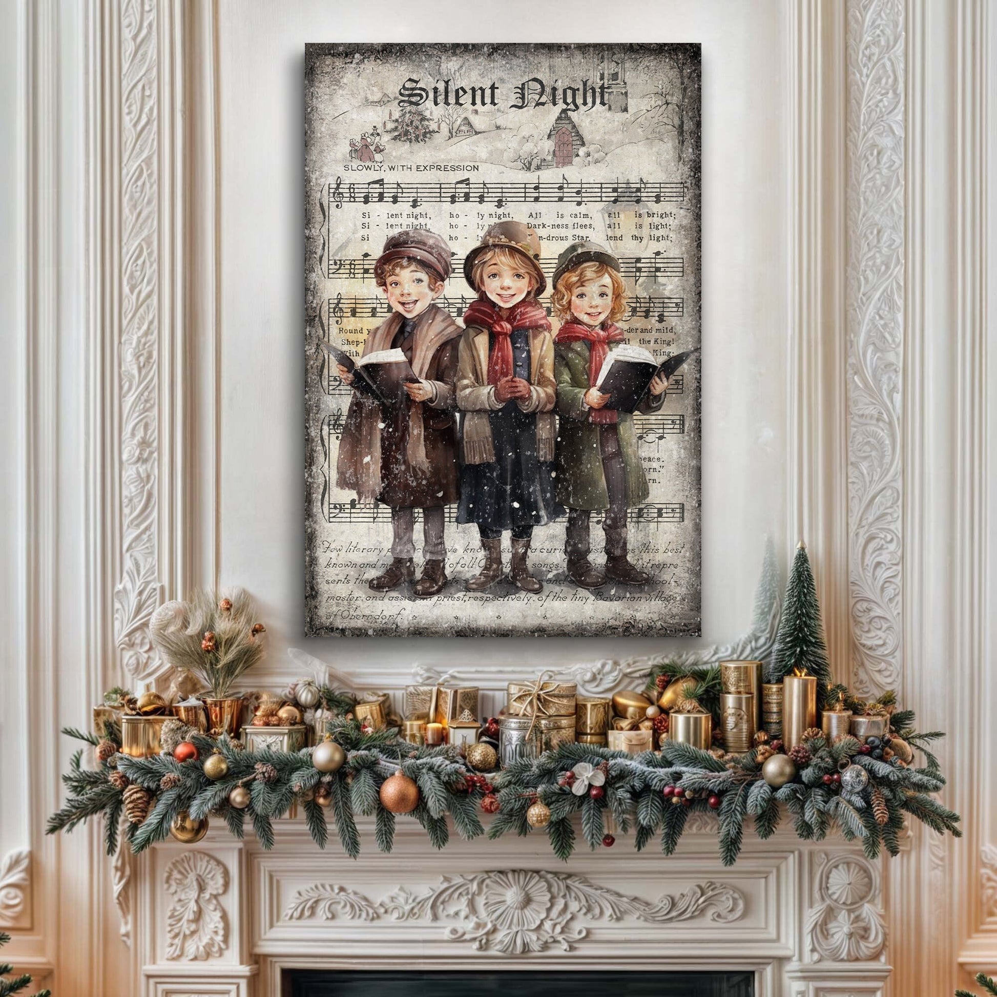 Vintage Christmas Carolers Wall Art III - Holiday Home Decor Canvas Print 2025 - Ever Trendy Essentials