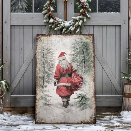 Vintage Christmas Santa Claus Wall Art V - Holiday Home Decor Canvas Print 2025 - Ever Trendy Essentials