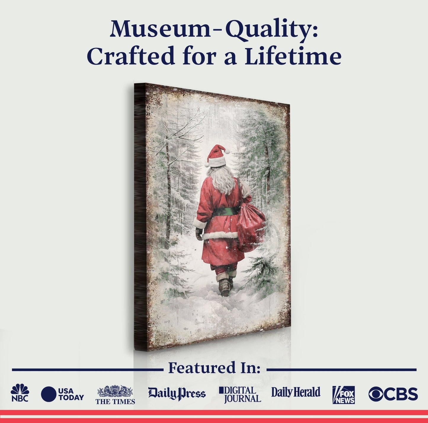 Vintage Christmas Santa Claus Wall Art V - Holiday Home Decor Canvas Print 2025 - Ever Trendy Essentials