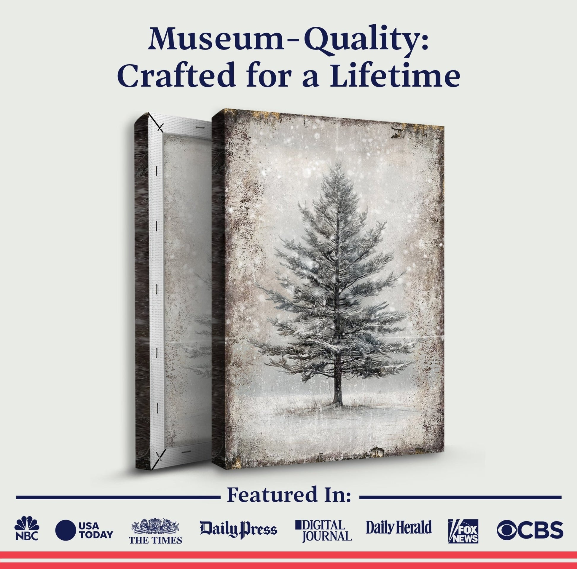 Vintage Christmas Tree Wall Art X - Holiday Home Decor Canvas Print 2025 - Ever Trendy Essentials