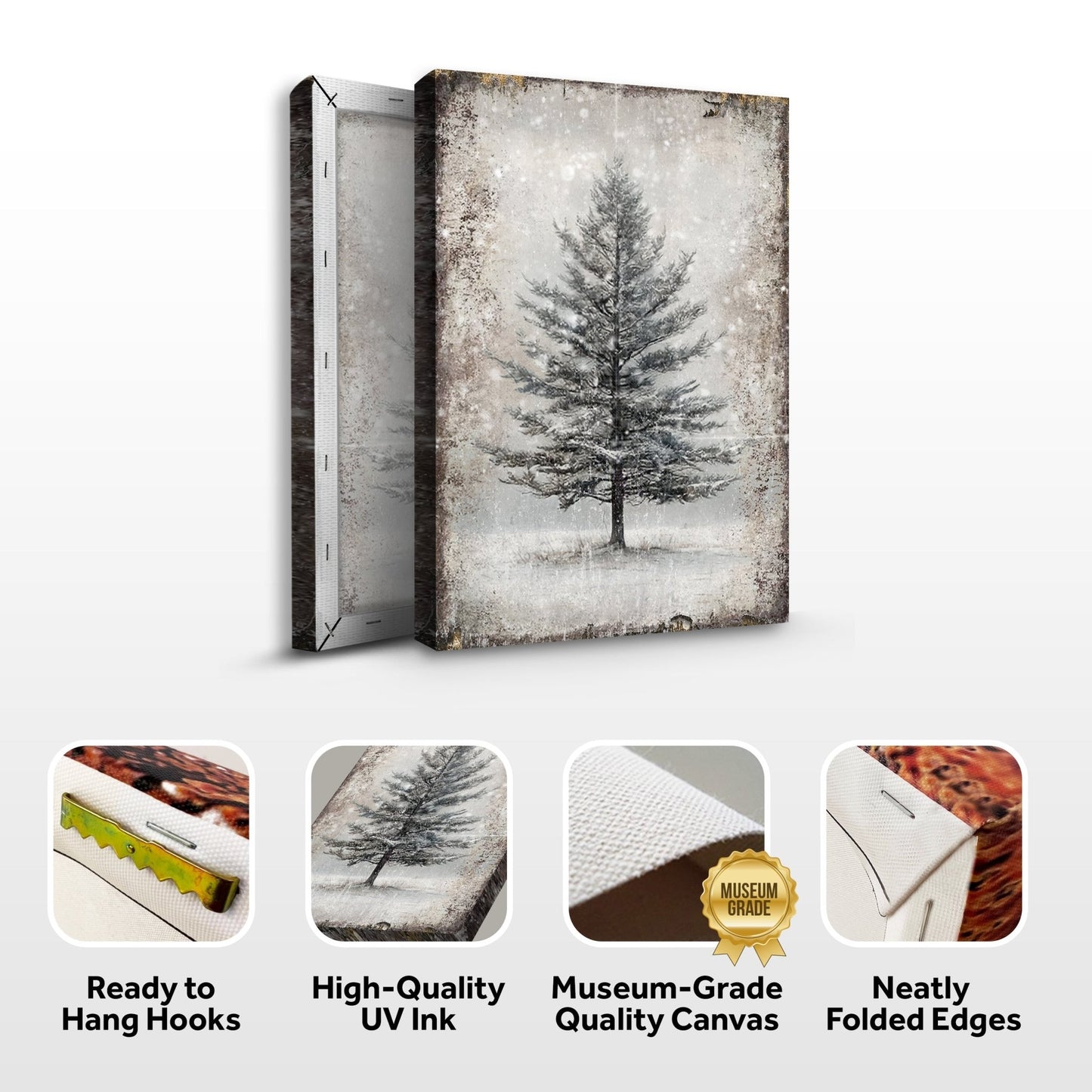 Vintage Christmas Tree Wall Art X - Holiday Home Decor Canvas Print 2025 - Ever Trendy Essentials