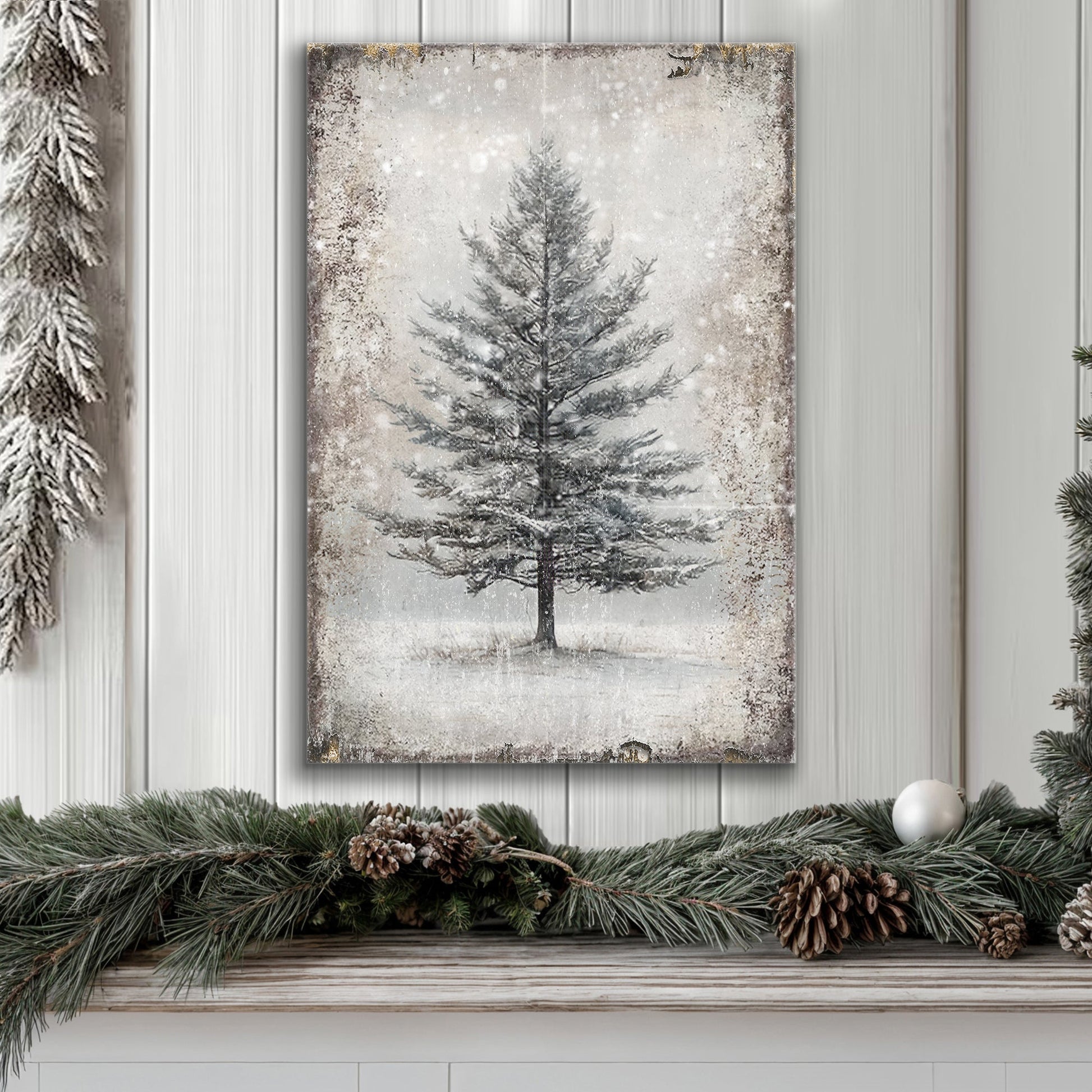 Vintage Christmas Tree Wall Art X - Holiday Home Decor Canvas Print 2025 - Ever Trendy Essentials