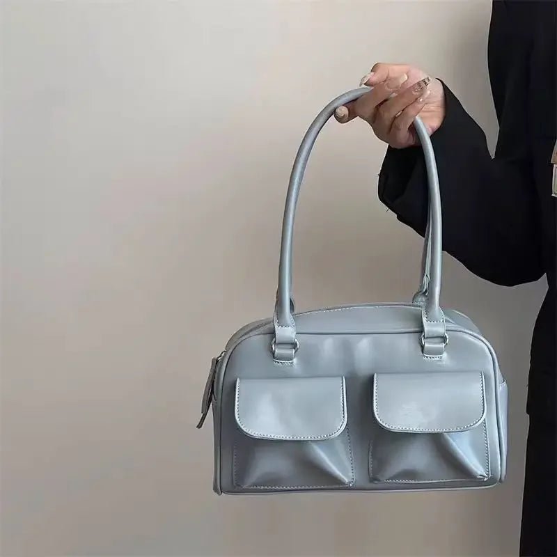 Vintage Women's Business Shoulder Bags | Simple Ladies Commute Tote Bag & PU Leather Female Underarm Bag (Burgundy Large Handbags Purse) - Ever Trendy Essentials