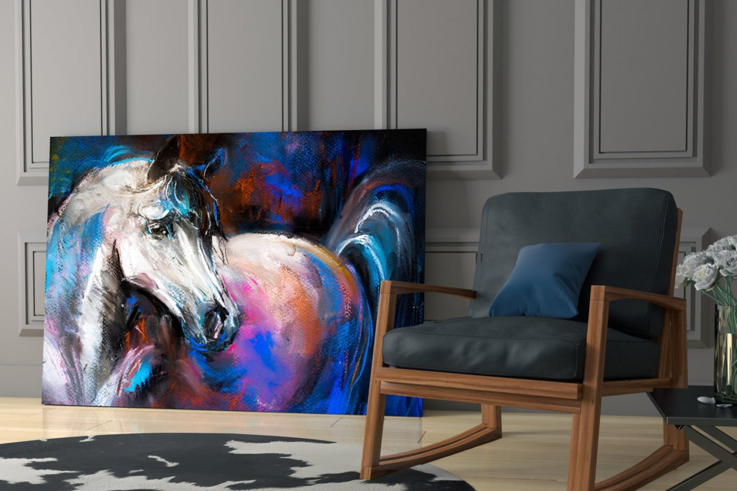 White Horse Glass Wall Art Daughter - Ever Trendy Essentials