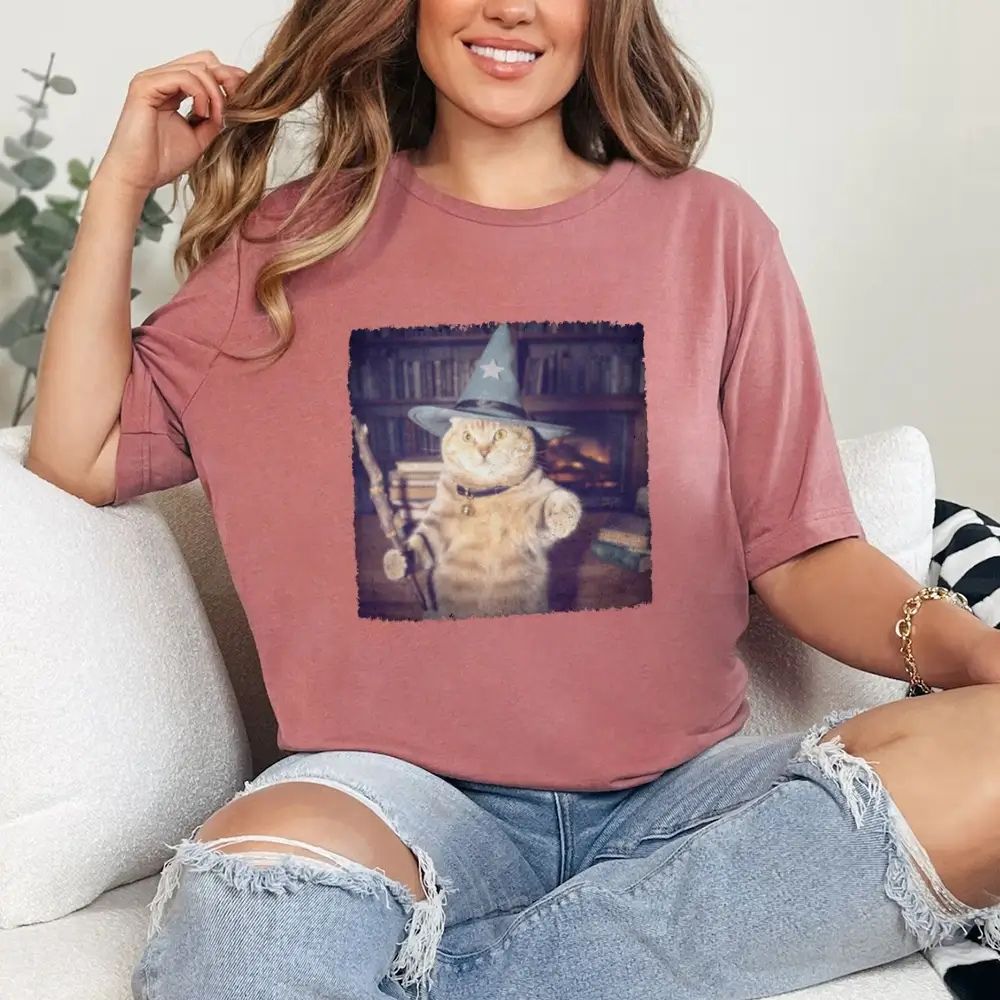 Wizard Cat Halloween Shirt – Funny Cat Meme Graphic Tee - Ever Trendy Essentials