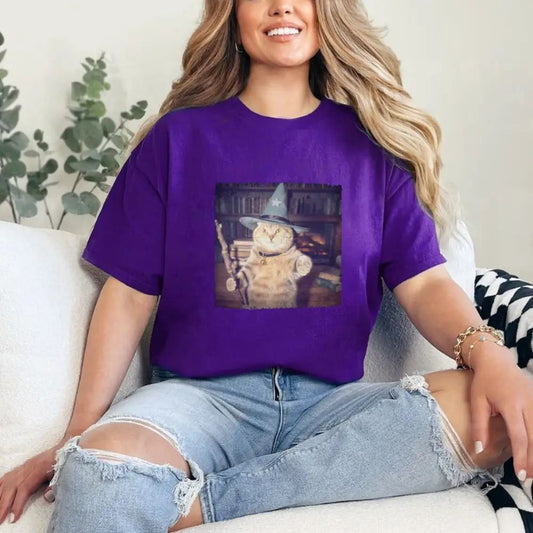 Wizard Cat Halloween Shirt – Funny Cat Meme Graphic Tee - Ever Trendy Essentials