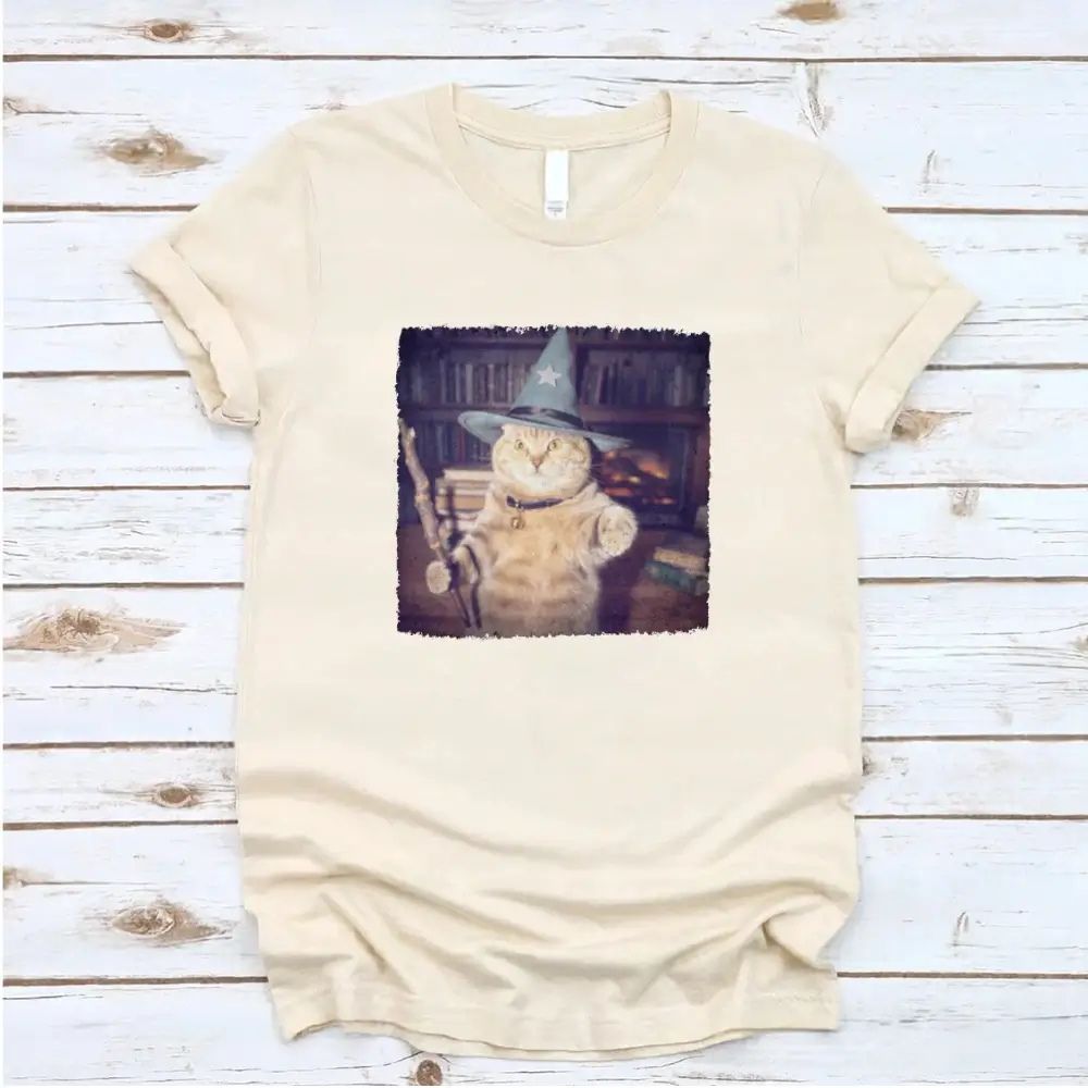 Wizard Cat Halloween Shirt – Funny Cat Meme Graphic Tee - Ever Trendy Essentials