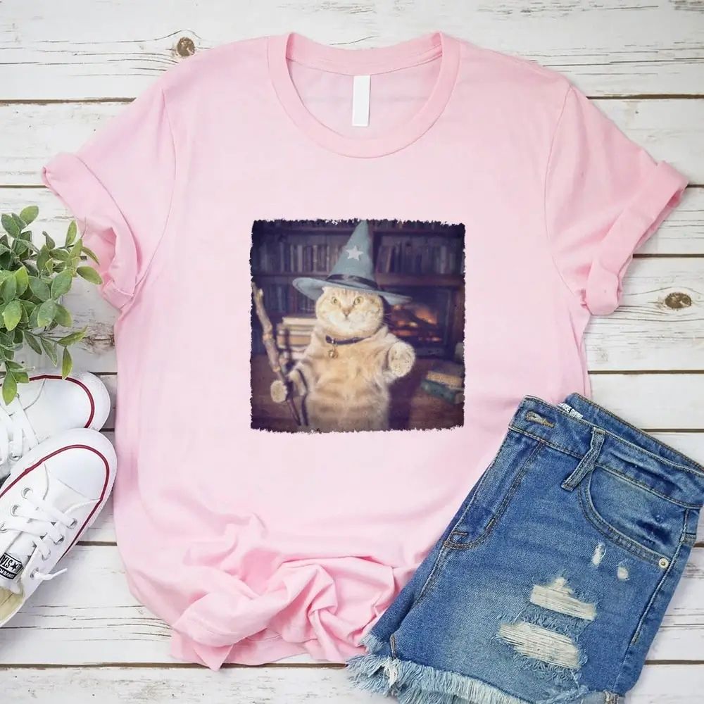 Wizard Cat Halloween Shirt – Funny Cat Meme Graphic Tee - Ever Trendy Essentials