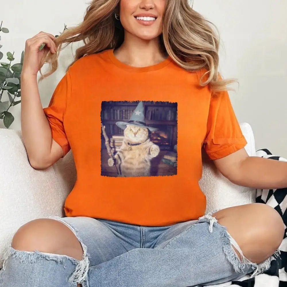 Wizard Cat Halloween Shirt – Funny Cat Meme Graphic Tee - Ever Trendy Essentials
