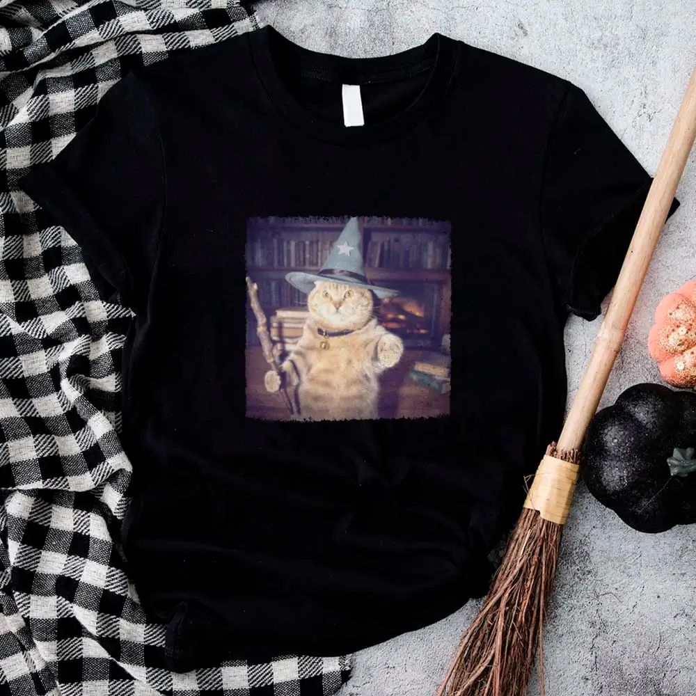 Wizard Cat Halloween Shirt – Funny Cat Meme Graphic Tee - Ever Trendy Essentials