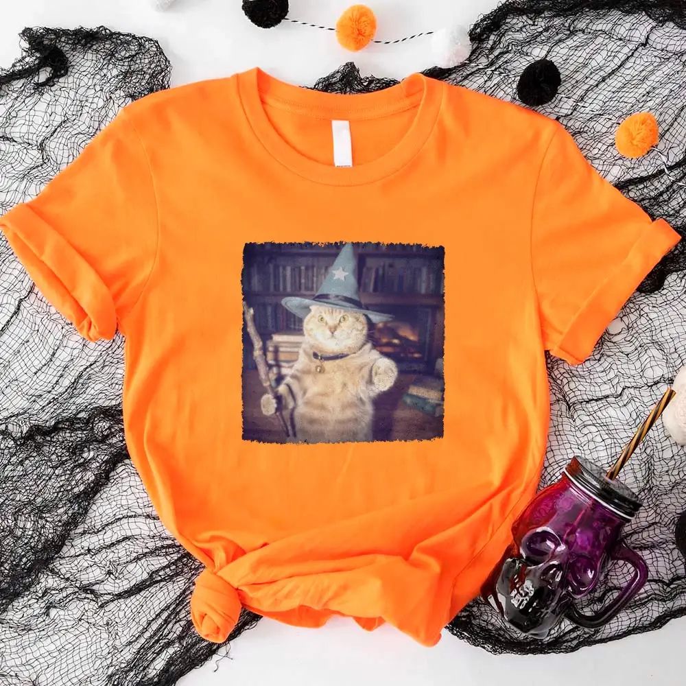 Wizard Cat Halloween Shirt – Funny Cat Meme Graphic Tee - Ever Trendy Essentials